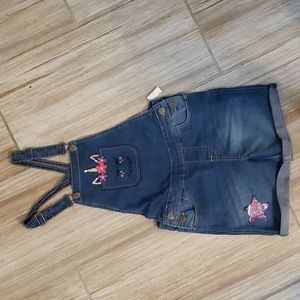 Denim overall shorts
